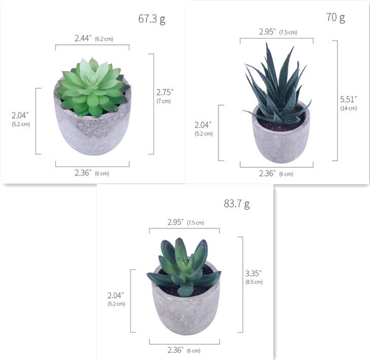 Sets of 1/3 Mini Artificial Succulent Plants - Best Faux Plants
