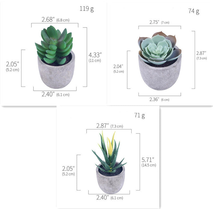 Sets of 1/3 Mini Artificial Succulent Plants - Best Faux Plants